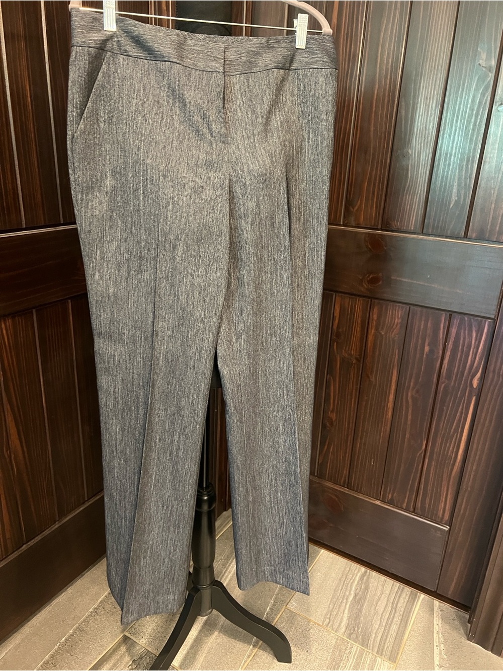 Alex Marie Gray Textured Dress Trousers